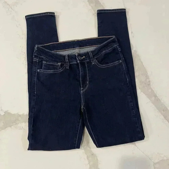 LEVI STRAUSS Mid-Rise Skinny Jean Denim Stretch Dark Wash Women’s Size W27 L30 - Picture 2 of 7